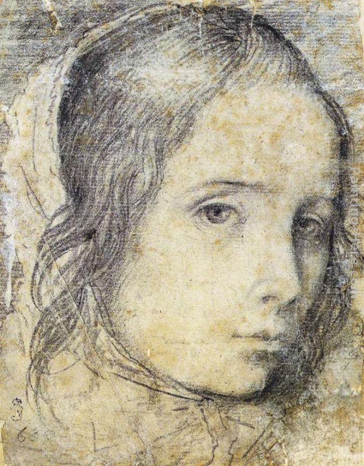 Head of a Girl painting - Diego Rodriguez de Silva Velazquez Head of a Girl art painting Head of a Girl painting - Diego Rodriguez de Silva Velazquez Head of a Girl art painting